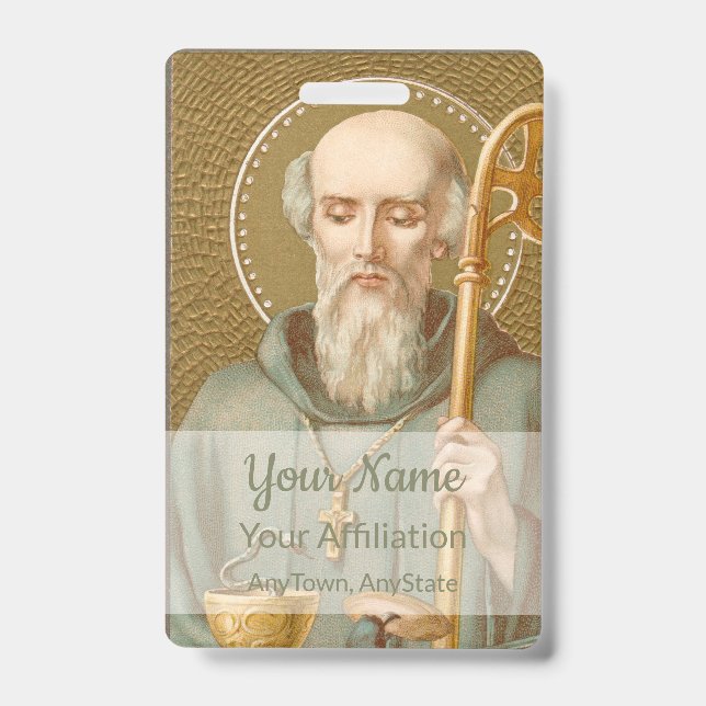 St. Benedict of Nursia (JM 07; Style 1) ID Badge (Front)
