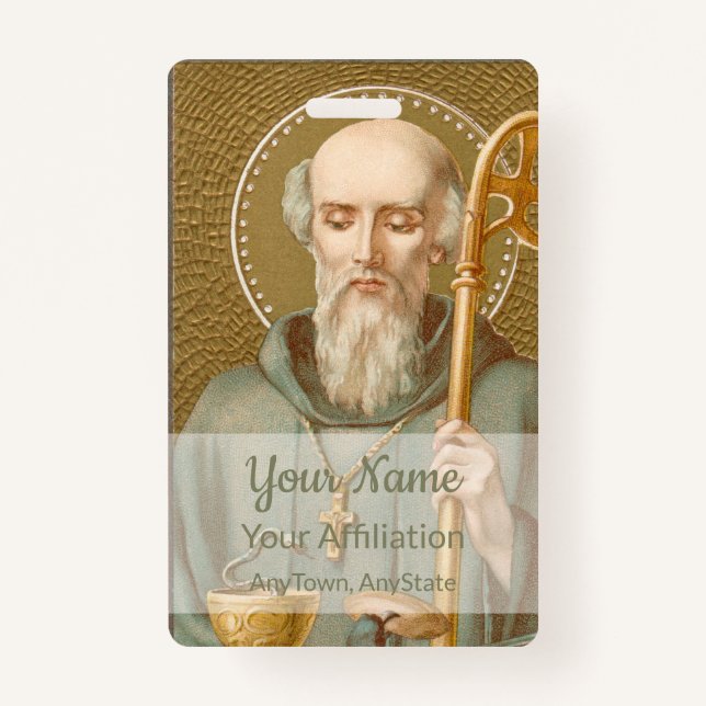 St. Benedict of Nursia (JM 07; Style 1) ID Badge (Front)