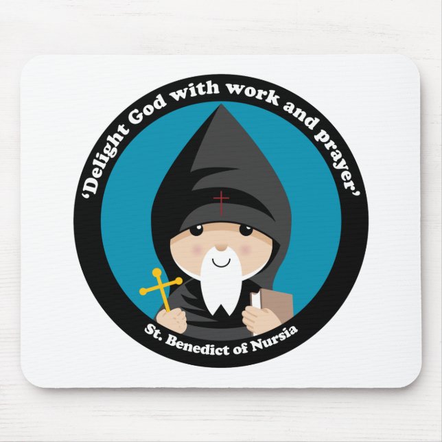St Benedict of Nursia Mouse Mat (Front)