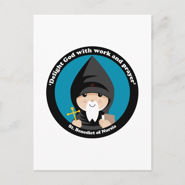 St Benedict of Nursia Postcard (Front)