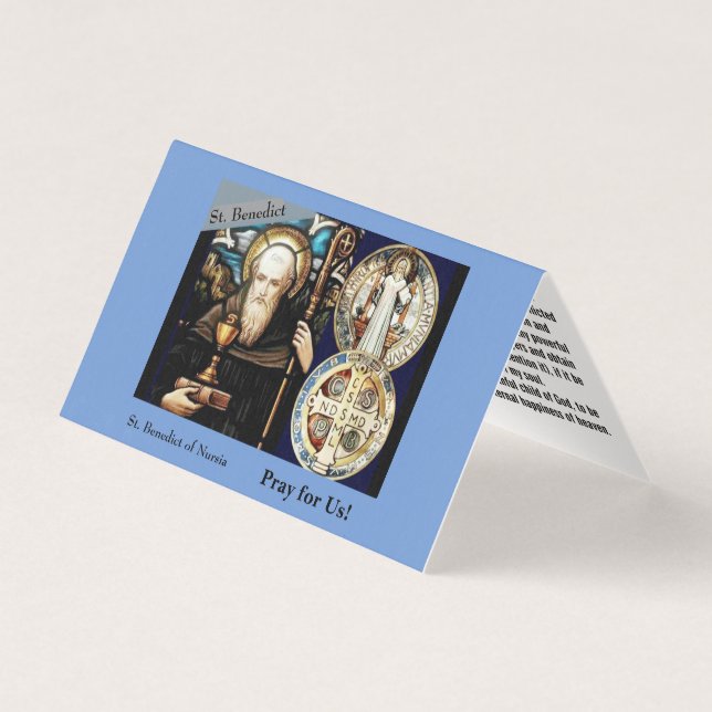  St. Benedict of Nursia Prayer Card (Front)