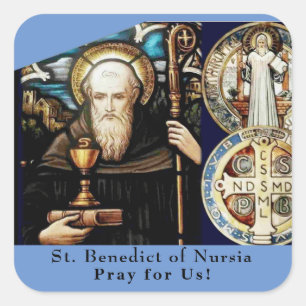 St. Benedict of Nursia Square Sticker