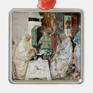 St. Benedict receiving hospitality Metal Tree Decoration