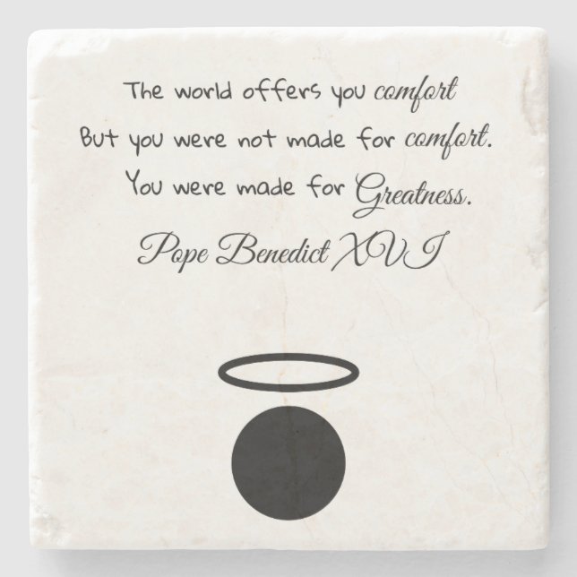 St. Benedict XVI Quote Stone Coaster (Front)