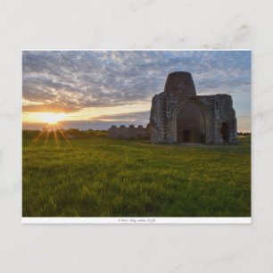 St Benet's Abbey sunset postcard