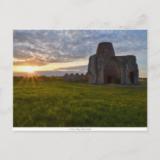 St Benet's Abbey sunset postcard