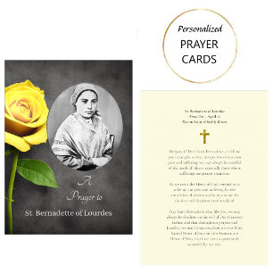 St. Bernadette of Lourdes Catholic Prayer Card