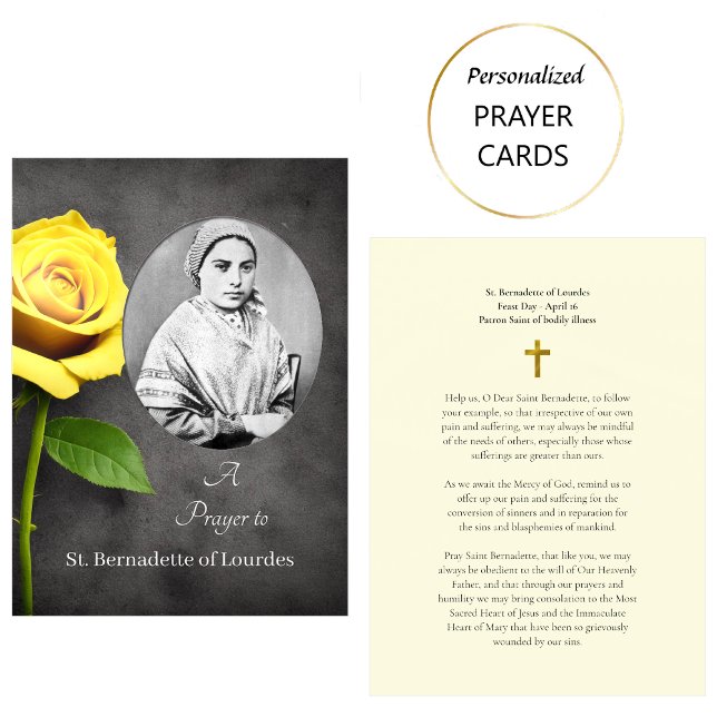 St. Bernadette of Lourdes Catholic Prayer Card (Creator Uploaded)