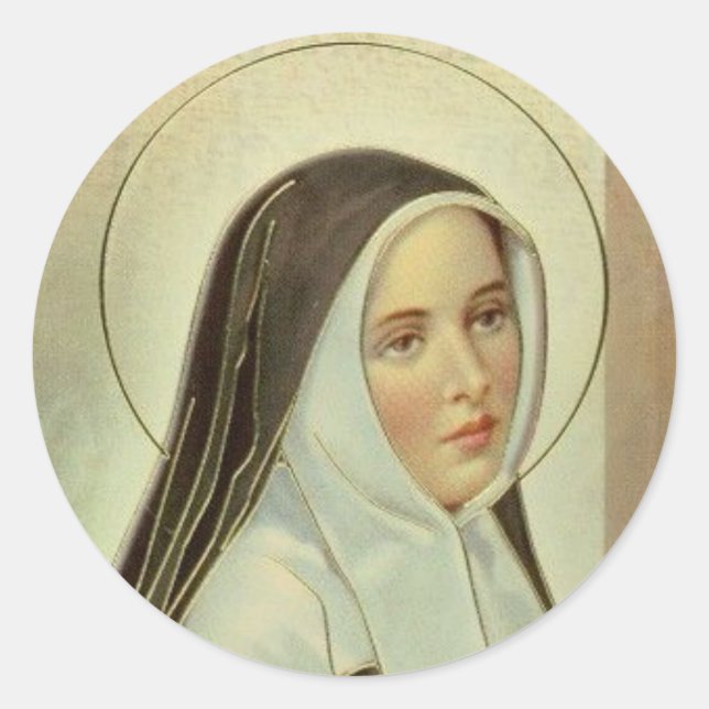 St. Bernadette of Lourdes Classic Round Sticker (Front)