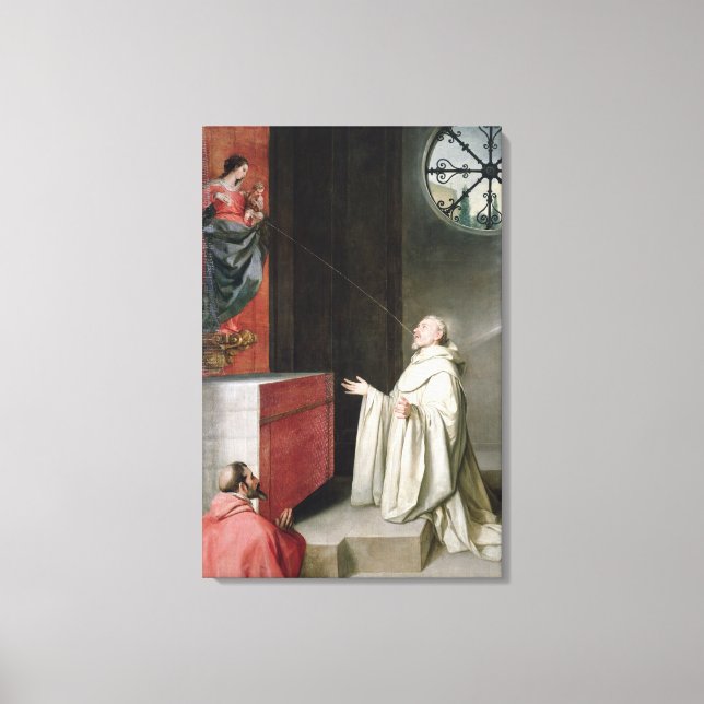 St. Bernard and the Virgin Canvas Print (Front)