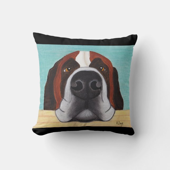 St. Bernard Art - Can You Resist That Face? Cushion (Front)