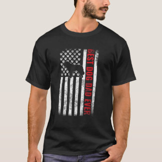 St Bernard Best Dog Dad Ever American Flag Men T-Shirt