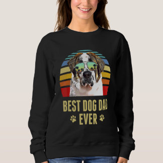 St Bernard Best Dog Dad Ever Retro Sunset Sweatshirt