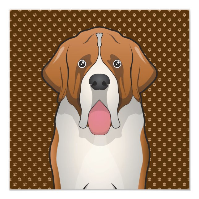 St. Bernard Cartoon (Saint Bernard) Photo Print (Front)
