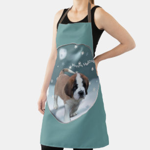 St Bernard Christmas Apron