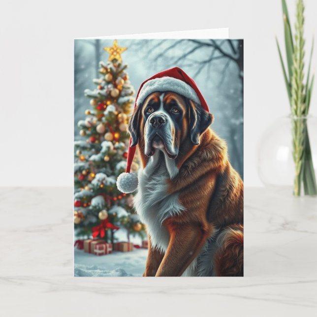 St Bernard Christmas  Card (Front)