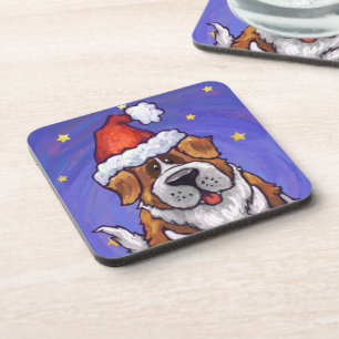 St. Bernard Christmas Coaster