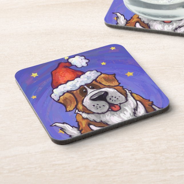St. Bernard Christmas Coaster (Left Side)