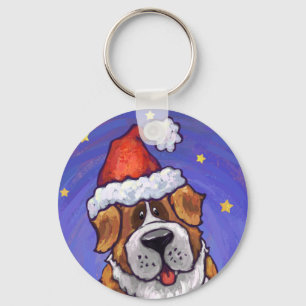 St. Bernard Christmas Key Ring