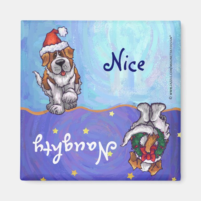 St. Bernard Christmas Magnet (Front)