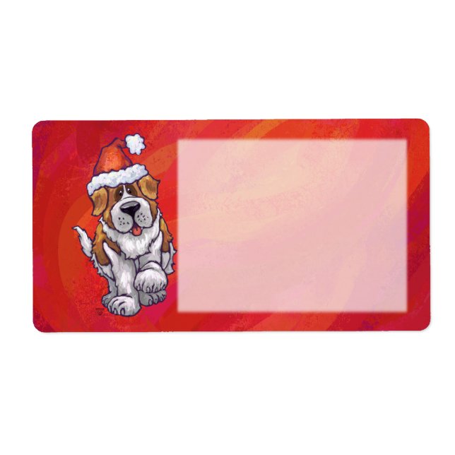 St. Bernard Christmas On Red (Front)