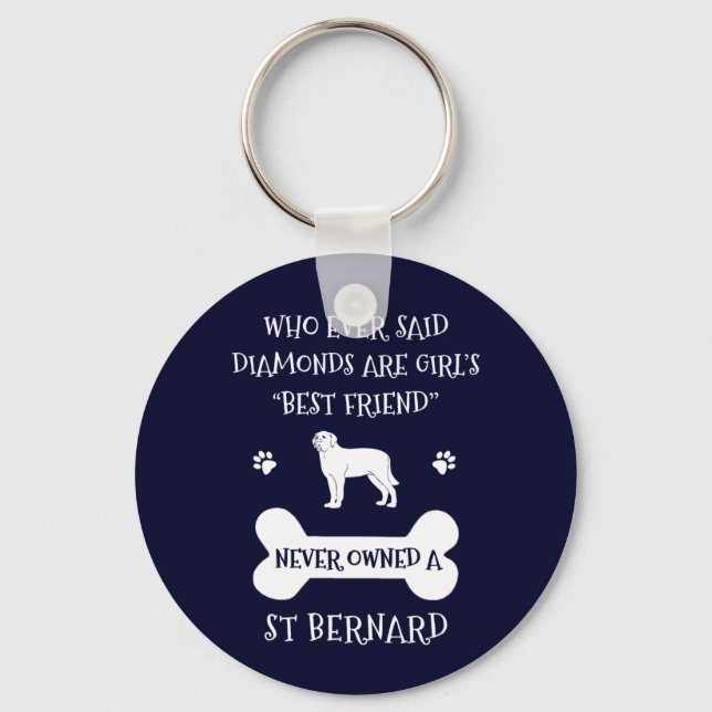 St Bernard Dog Best Friend Key Ring (Front)