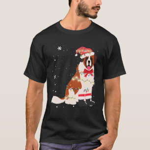St Bernard Dog Christmas Tree Xmas Mum Dad Gifts T-Shirt