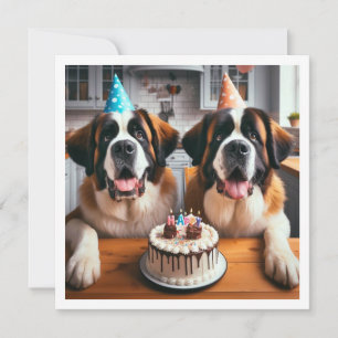 St Bernard dog invitation, Dog birthday  Invitation