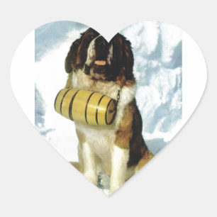 St Bernard dog, Mountain Rescue Heart Sticker