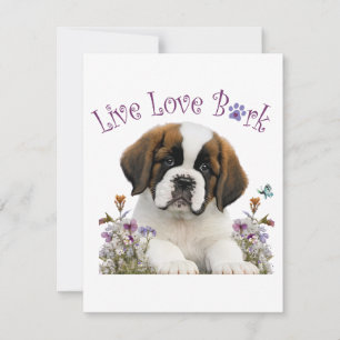 St. Bernard Dog Mum Floral Card
