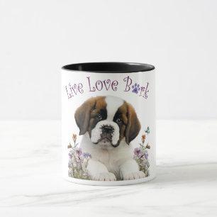 St. Bernard Dog Mum Floral Mug