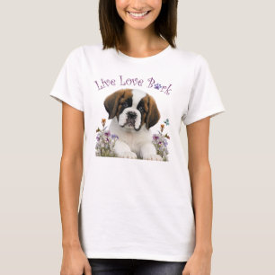 St. Bernard Dog Mum Floral T-Shirt