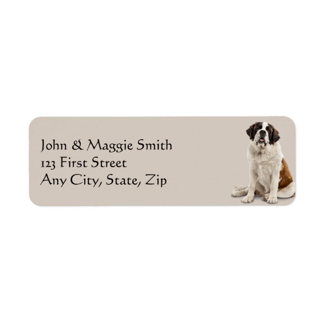 St. Bernard  Dog Pet Animal Label (Front)