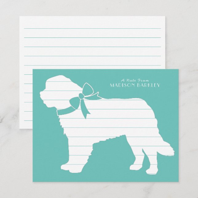 St. Bernard Dog Puppy Thank You Card (Front/Back)