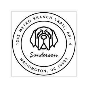 St. Bernard Dog Return Address Stamp Self-Inking