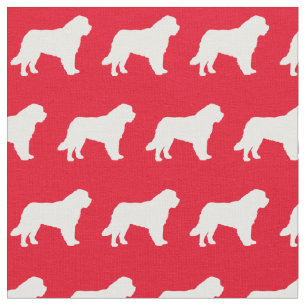 St Bernard Dog Silhouette Pet Red Fabric