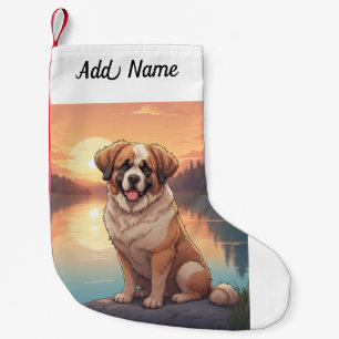 St Bernard Dog Small Christmas Stocking
