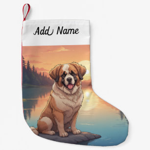 St Bernard Dog Small Christmas Stocking