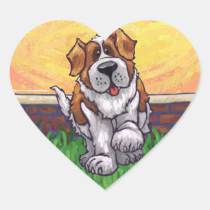 St. Bernard Gifts & Accessories Heart Sticker