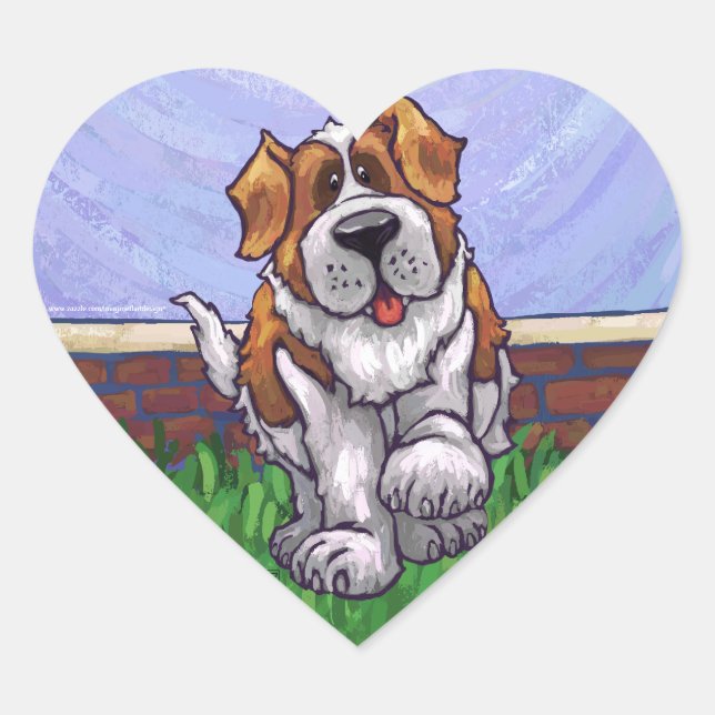 St. Bernard Gifts & Accessories Heart Sticker (Front)