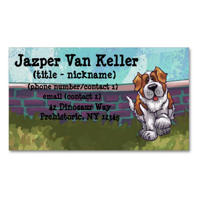 St. Bernard Gifts & Accessories Magnetic Business Card (Front)