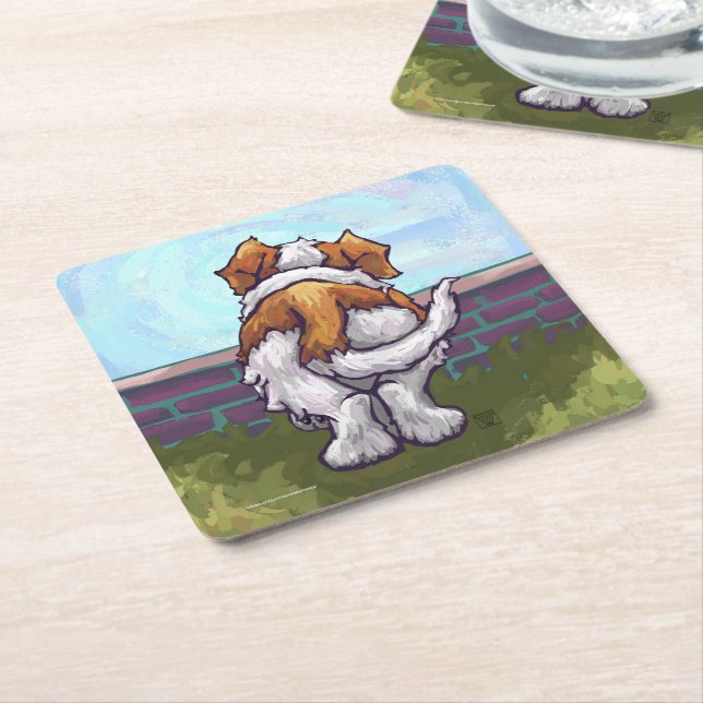 St. Bernard Gifts & Accessories Square Paper Coaster (Angled)