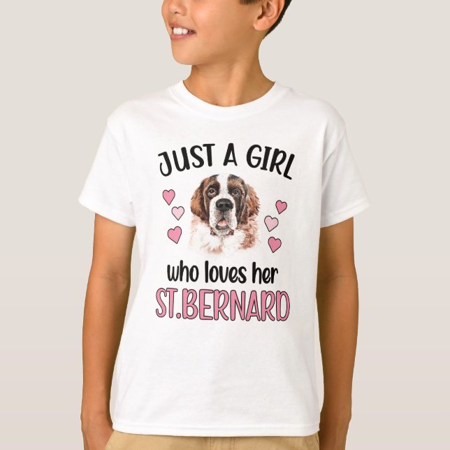 St Bernard Girl Dog Lover Owner Saint Bernard Mum T-Shirt (Front)
