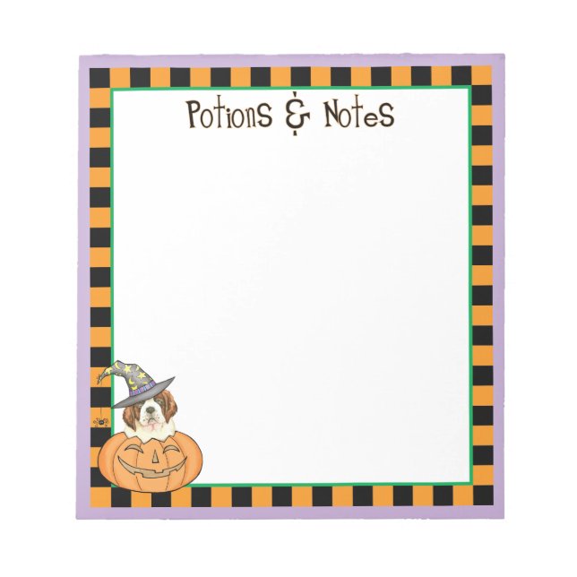St. Bernard Halloween Notepad (Front)