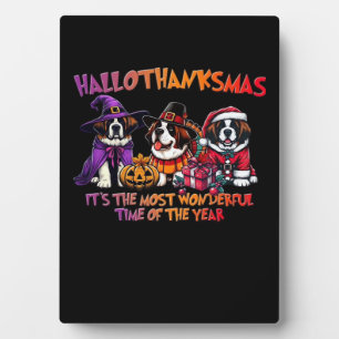 St. Bernard Halloween Thanksgiving Christmas Class Plaque