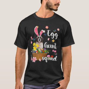 St Bernard Happy Easter Day Easter Colorful Egg Hu T-Shirt