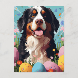 St.Bernard Happy Easter Postcard