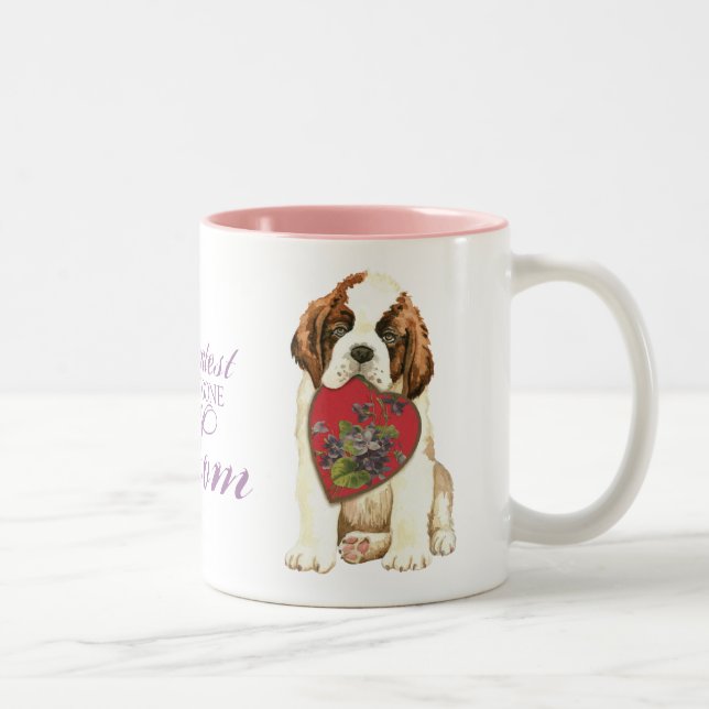 St. Bernard Heart Mum Two-Tone Coffee Mug (Right)