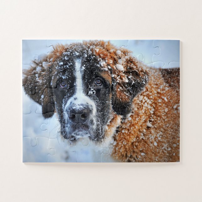 St Bernard in the Snow Jigsaw Puzzle (Horizontal)