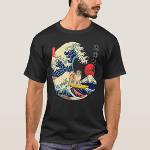 St. Bernard Japanese Kanagawa Wave Surf Loyal Dog T-Shirt
